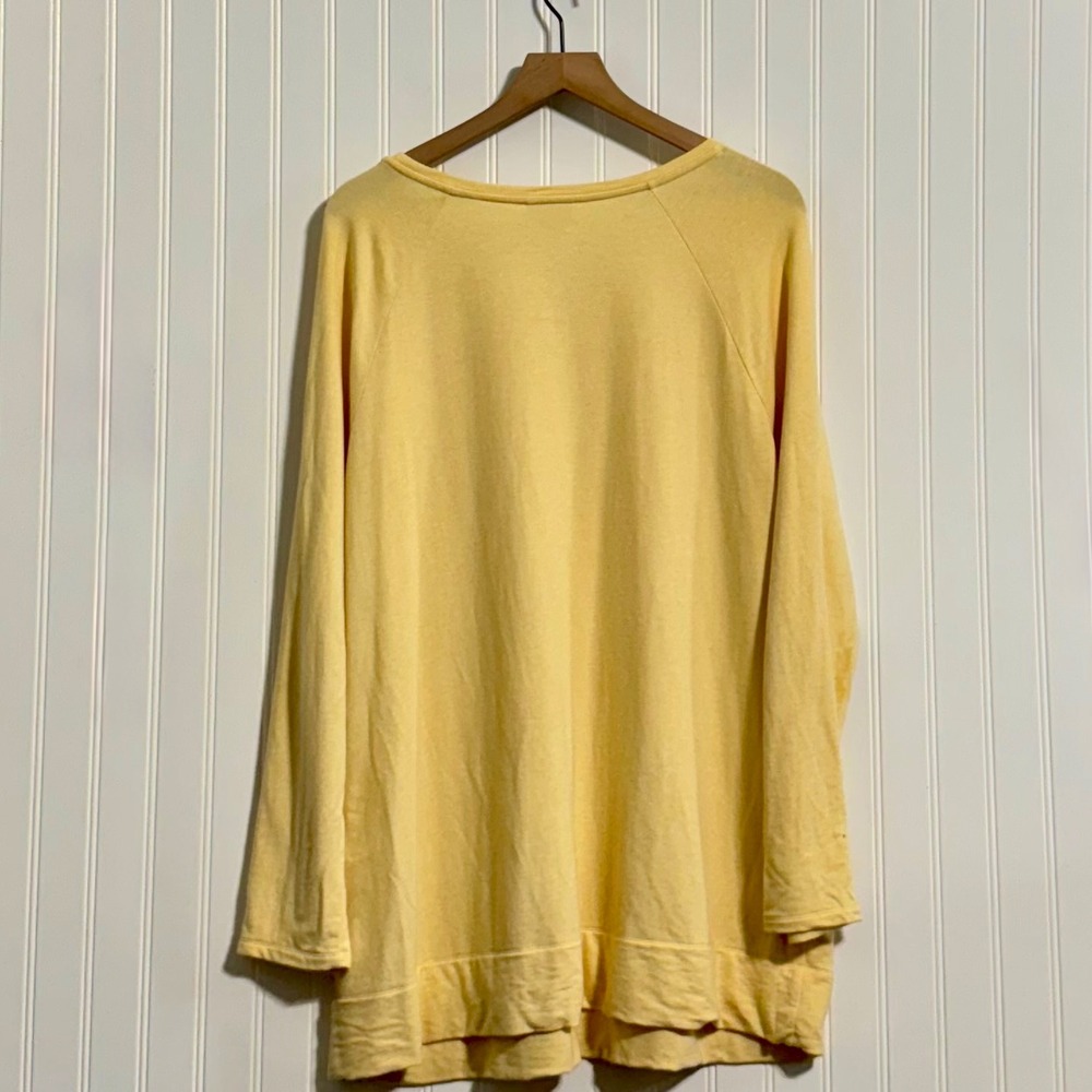 J. Jill Pure Jill Pima Cotton Modal Tunic Top XL Yellow Raglan Long Sleeve - Picture 3 of 10